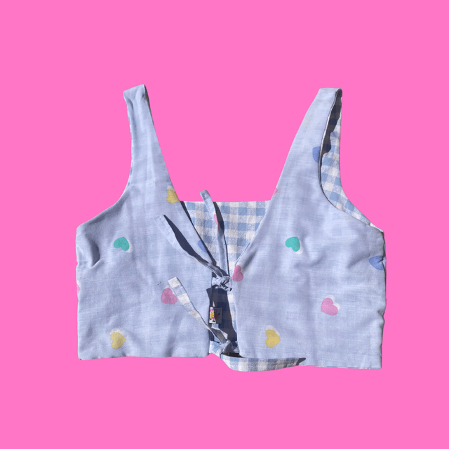 Crop top reversible "Baby Blue" - L/XL