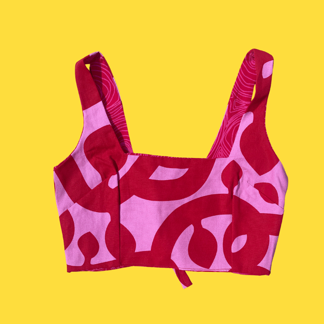 Crop top reversible "IKEA Fushia" - M