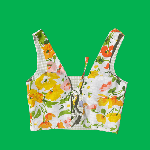 Crop top reversible "Mimi vichy" - XS/S