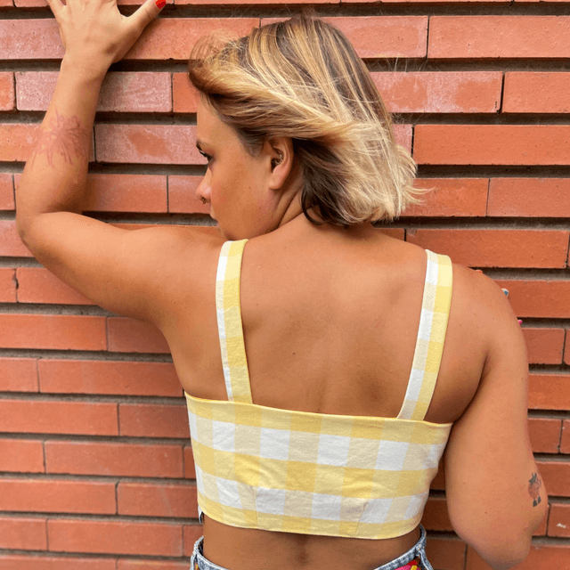Crop top Papillon "Le Jaune" - XS/S/M