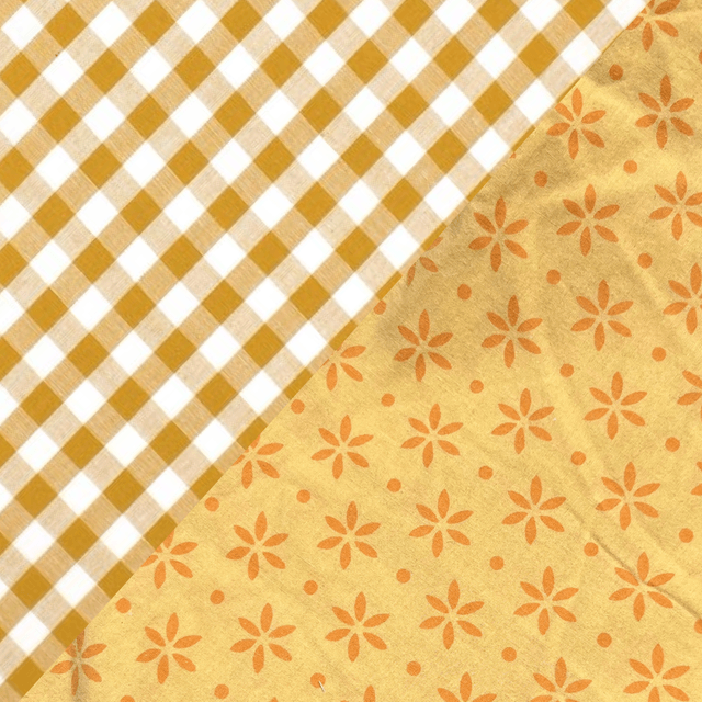 Vichy moutarde/petites fleurs