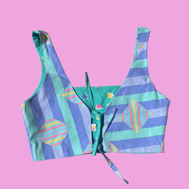 Crop top reversible "Retro" - XXL