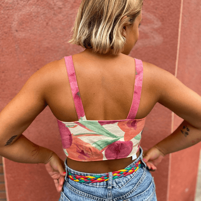 Crop top Papillon "Tulipe" - XS/S/M