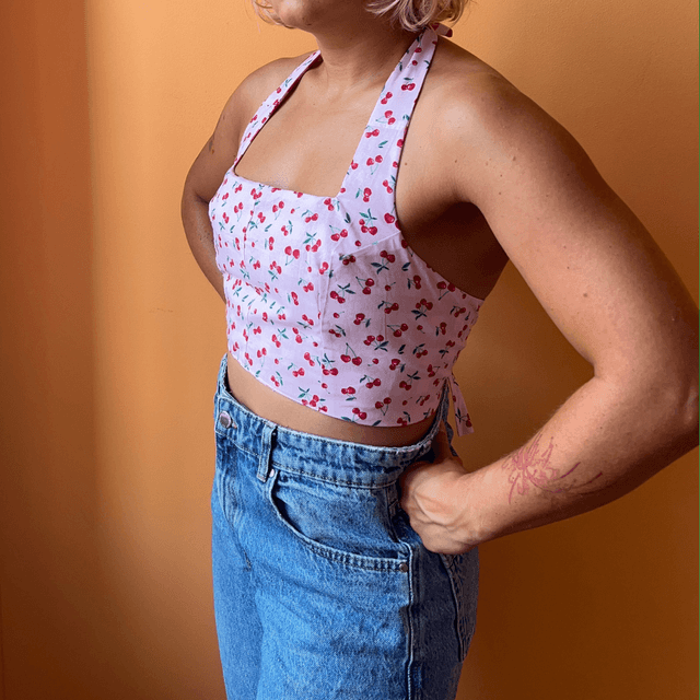 Crop top reversible "Cherry" - M