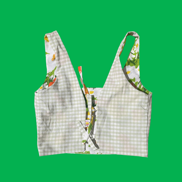 Crop top reversible "Mimi vichy" - XS/S