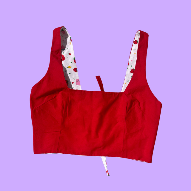 Crop top reversible "Fraises" - XXL