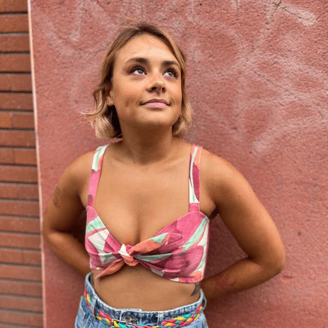 Crop top Papillon "Tulipe" - XS/S/M