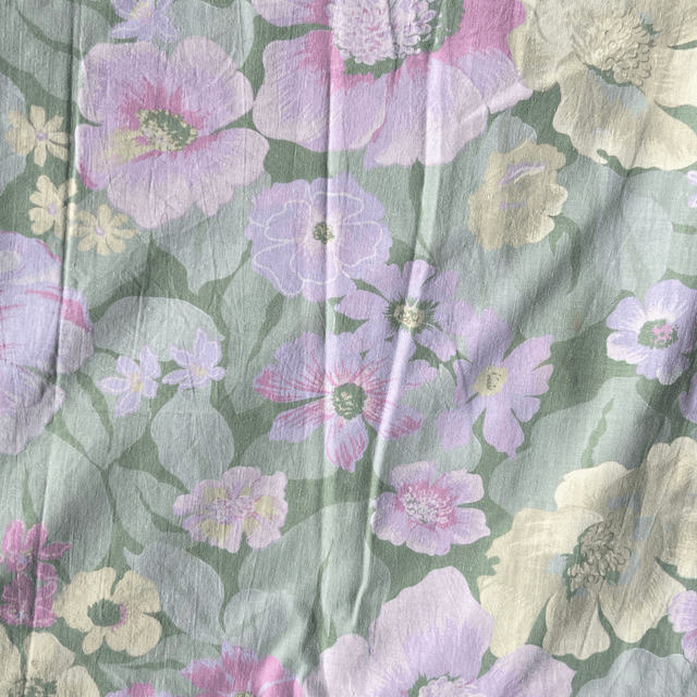 Vichy vert sauge/fleurs pastelles