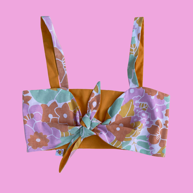 Crop top Papillon "Pastel flower" - M/L/XL
