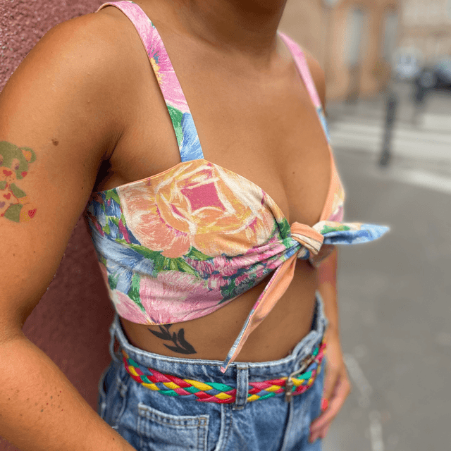 Crop top Papillon "Bôheme" - XS/S/M