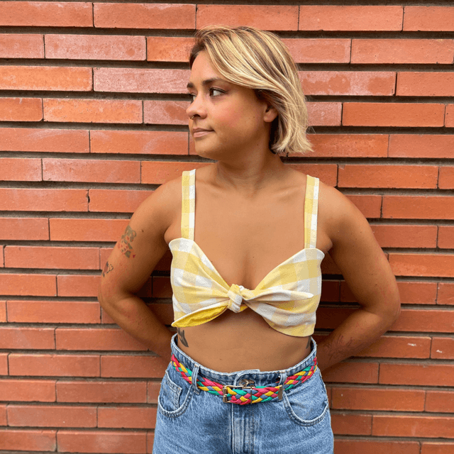 Crop top Papillon "Le Jaune" - XS/S/M