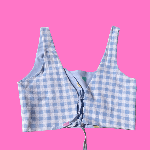 Crop top reversible "Baby Blue" - L/XL