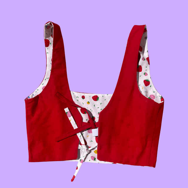 Crop top reversible "Fraises" - XXL