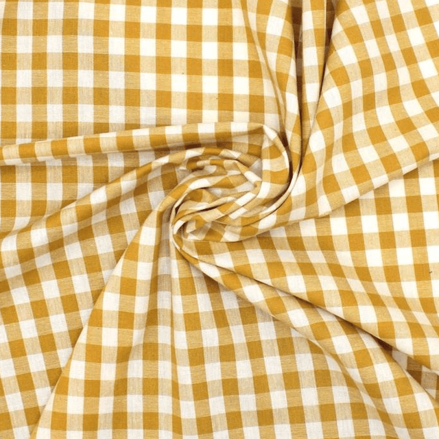 Vichy moutarde/fleurs jaune