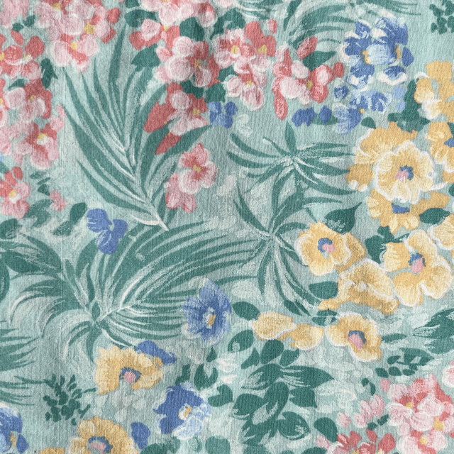 Vichy vert sauge/fleurs