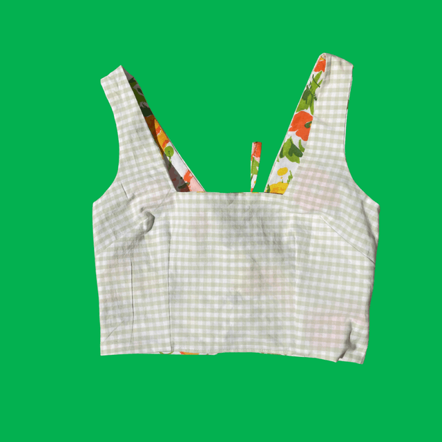 Crop top reversible "Mimi vichy" - XS/S