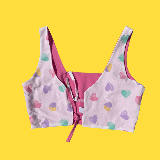 Crop top reversible "Pink Love" - XXL