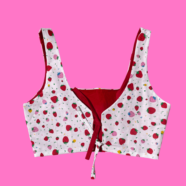 Crop top reversible "Fraises" - XXL
