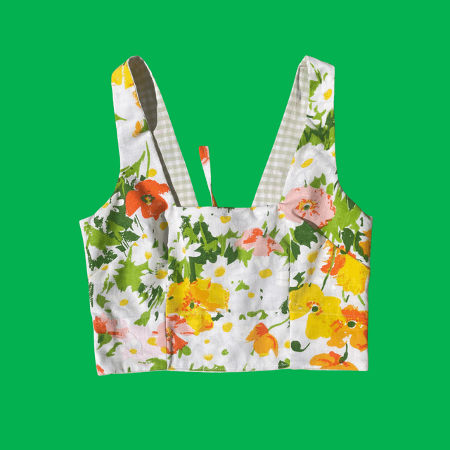 Crop top reversible "Mimi vichy" - XS/S