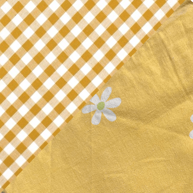 Vichy moutarde/fleurs jaune