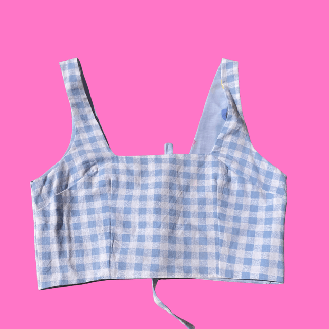 Crop top reversible "Baby Blue" - L/XL