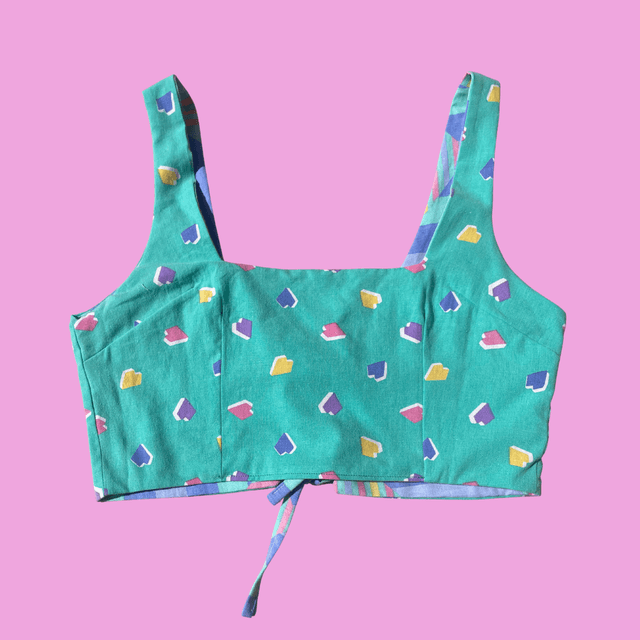 Crop top reversible &quot;Retro&quot; - XXL