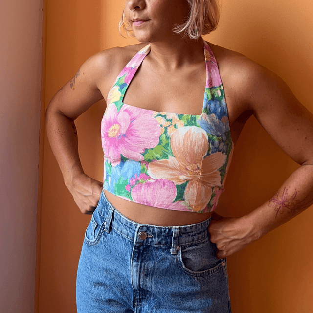 Crop top reversible &quot;Peinture&quot; - M