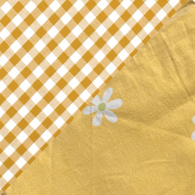 Vichy moutarde/fleurs jaune