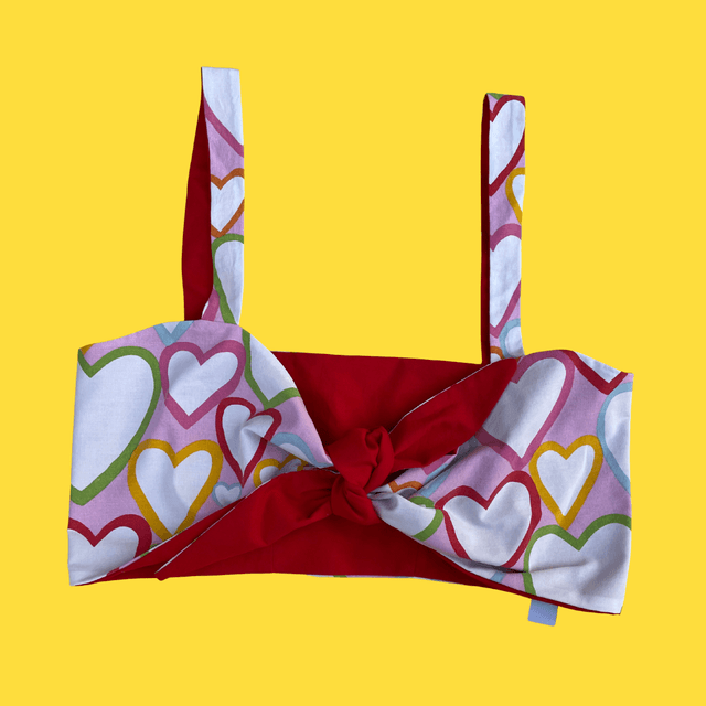 Crop top Papillon &quot;Coeur coeur&quot; - M/L/XL