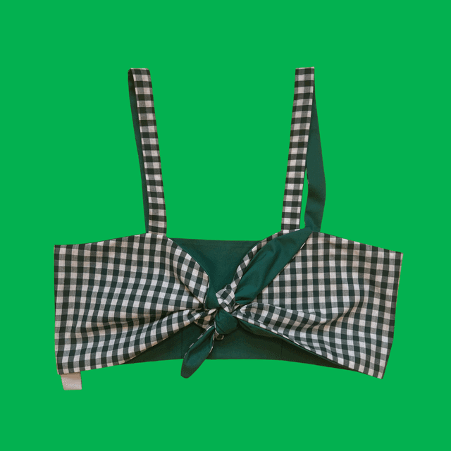 Crop top Papillon &quot;vichy sapin&quot; - XS/S/M