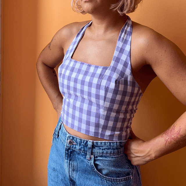 Crop top reversible &quot;Mauve&quot; - L/XL