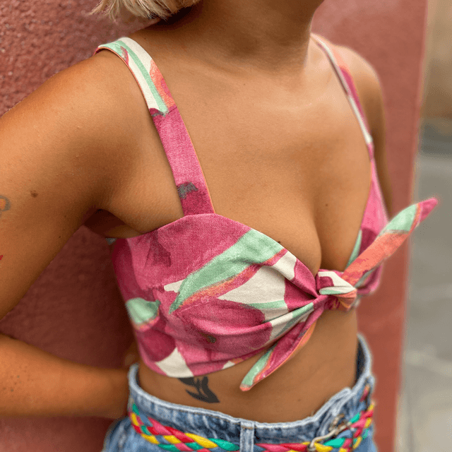 Crop top Papillon &quot;Tulipe&quot; - XS/S/M