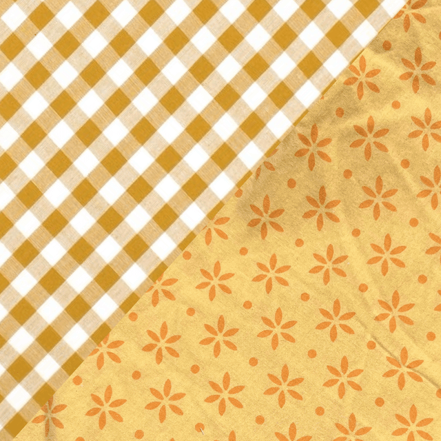 Vichy moutarde/petites fleurs