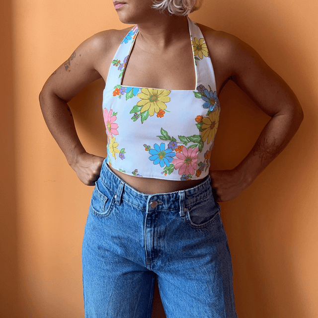 Crop top reversible &quot;Champêtre&quot; - M