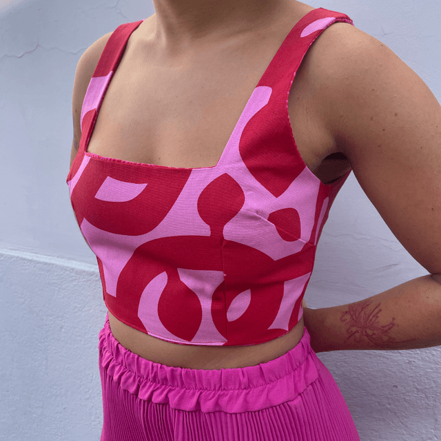 Crop top reversible &quot;IKEA Fushia&quot; - M